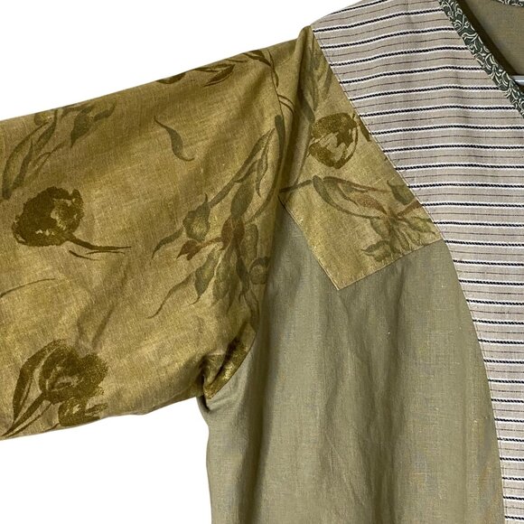 Vintage Art to Wear Jacket XL Patchwork Mixed Print Button Top Boho Eclectic - Picture 6 of 9